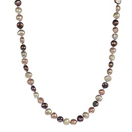Dyed Multi-tonal Purple Color Baroque Freshwater Cultured Pearl Endless Necklaces 6-7 mm, 48"