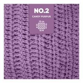 myboshi No. 2 with Label, Cotton for Crocheting, Baby Wool, Vegan Wool for Knitting, Wool Washable at 60 Degrees, for Baby and Amigurumi, 50 g, Ll 100 m Purple (Candy Purple), 6 Balls