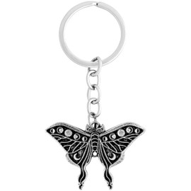 HAQUIL Moth Luna Moon Phase Keychain, Insect Spiritual Keychain, Car Keychain, Goth Keychain, Cool Keychain, Goth Acessories, Christmas Jewelry Gift for Women