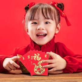 Money Envelopes for Cash Gifts, 36 Pcs Red Envelopes Chinese New Year with 6 Designs, Year of The Snake Cash Envelopes Hong Bao Red Packets for Spring Festival