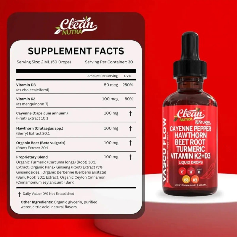 4pc Gotas Clean Nutra Chile Cayena + Ingredientes Naturales