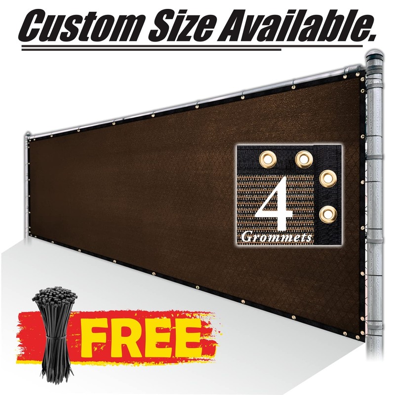 Royal Shade 8' x 12' Brown Fence Privacy Screen Windscreen