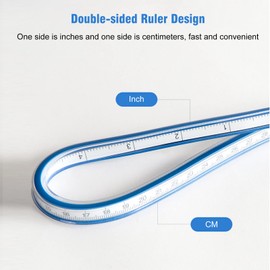 Flexible Curve Ruler, Plastic French Curve Ruler for Engineering Drawing Design Graphics and Garment(60cm)