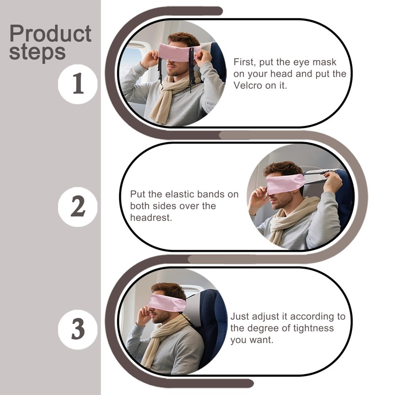 Rwotlls Travel Pillows for Airplanes, Airplane Head Strap with Silk