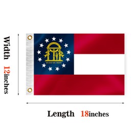 Georgia State Boat Nautical Flag 12x18 Inch Double Sided 3 Ply GA Marine Flag Nylon Small Yacht Sail Pontoon Boat ATV Bike Truck Motorcycle Banner Brass Grommets Patriotic Outside(GA)