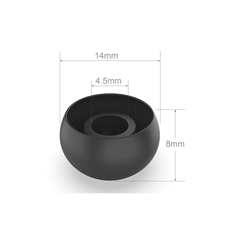 10 Pairs Large Black Silicone Replacement Ear Buds Tips Covers
