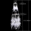Dremisland Double Circle White Feather Dream Catcher with Mobile LED
