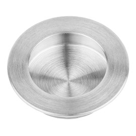 GedoTec Shell Handle Stainless Steel Round Furniture Handle Lady, Handle Diameter 50 mm, Bowl Handle Stainless Steel Matt, Handle Shell for Furniture and Sliding Doors, 1 Piece, Sliding Door Handle