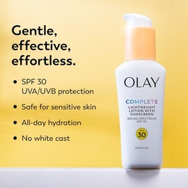 Olay Complete Daily Defense All Day Moisturizer With Sunscreen SPF30 Sensitive Skin, 2.5 fl. Oz., (Paquete de 2)                                      