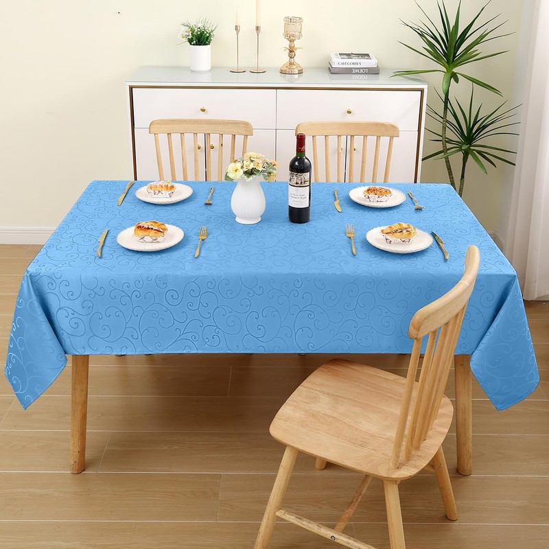 Homaxy Table Cloth Rectangular 140x240 cm, Washable Polyester Jacquard Tablecloth,