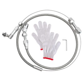 Vkinman 24" Universal Throttle Cable Braided Stainless Steel Throttle Cable Kit with Aluminum Fitting & Ferrule