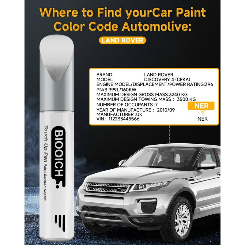 BIOOICH Touch Up Paint Pen Exact Color Match Car Chip