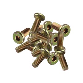 HALJIA 20pcs M6 x 15mm Screws Flat Hex Socket Head Hexagon Furniture Bolts Connector Fastener