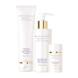 Meaningful Beauty Trío de cuidado corporal hidratante y reafirmante: limpiador corporal Luxe + tratamiento de hidratación + barra corporal de hidratac
