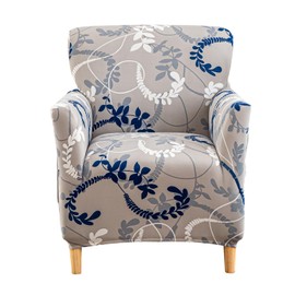 CRFATOP Stretch 1 Piece Chair Covers with Arms Printed Accent Chair Cover Armchair Flower Soft Banquet Armchair Covers Washable Chair Slipcovers for Living Room Office Reception Reading Sofa,13