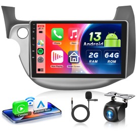 2G+64G Android 13 Car Stereo for Honda Fit 2008-2013 with Wireless Carplay Android Auto, 9 Inch Touch Screen Radio Support GPS/WiFi/Bluetooth/SWC/Backup Camera