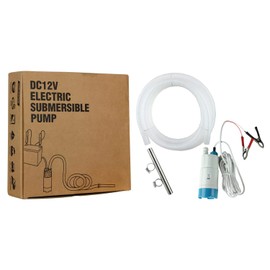 TERA PUMP 12V DC Powered Submersible Water Pump For Small Ponds, Containers, Aquariums - Includes 10FT Hose, Foam Filter, Battery Clips