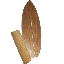 Balance Board Indoor Surfboard Surf Style Home Fitness with Wheel for Exercise, Athletic Training and Board Sports - Fun Workout Equipment For Balance, Stability and Improving Core Strength (NO BASE)