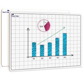 SCRIBBLEDO 11”x14” Large Graph Dry Erase Grid Board Double-Sided White Board .75” Cells Drawing Math Grid Lines Graphing Charts Whiteboard for Home School Classroom Teachers and Students
