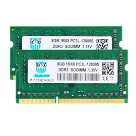 16GB 1RX8 PC3L-12800S RAM, 16GB Kit (2x8GB) DDR3L-1600 SODIMM PC3L-12800 DDR3 1600Mhz 1Rx8 1.35V Dual Rank RAM for Laptop 204 PIN CL11