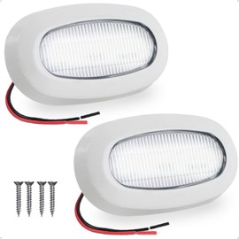 Five Oceans Oblong LED Courtesy Light, Cool White, IP67 Waterproof, 12V, 2-Pack Marine Lights for Boat Interior, Deck, Cockpit, Pontoon, Yacht, Sailboat, RVs - FO3672-M2