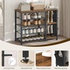 YATINEY Industrial 5-Tier Shoe Rack, Metal Shoe Storage Organizer with