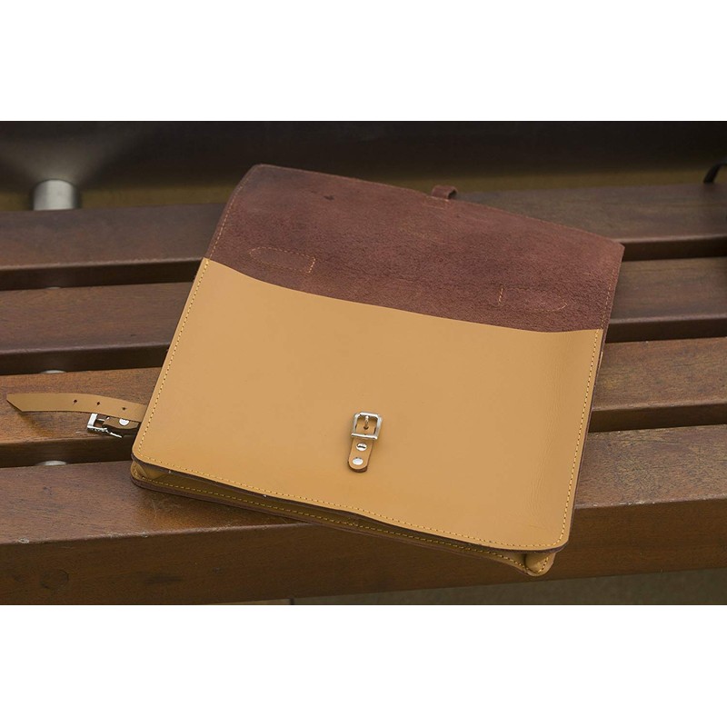 London Craftwork Classic Frame Satchel for Bicycle Genuine Leather Honey