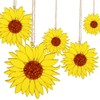 TOPPERFUN Sunflower Pendant Unfinished Wooden Craft 3.1 Inch Hanging Decorations
