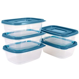 EFISH 5 STÜCKE Rechteckiger Kunststoff-Kühlbehälter Lebensmittel-Aufbewahrungsbox Container-Sets Lebensmittelbehälter 500 ml pro Box