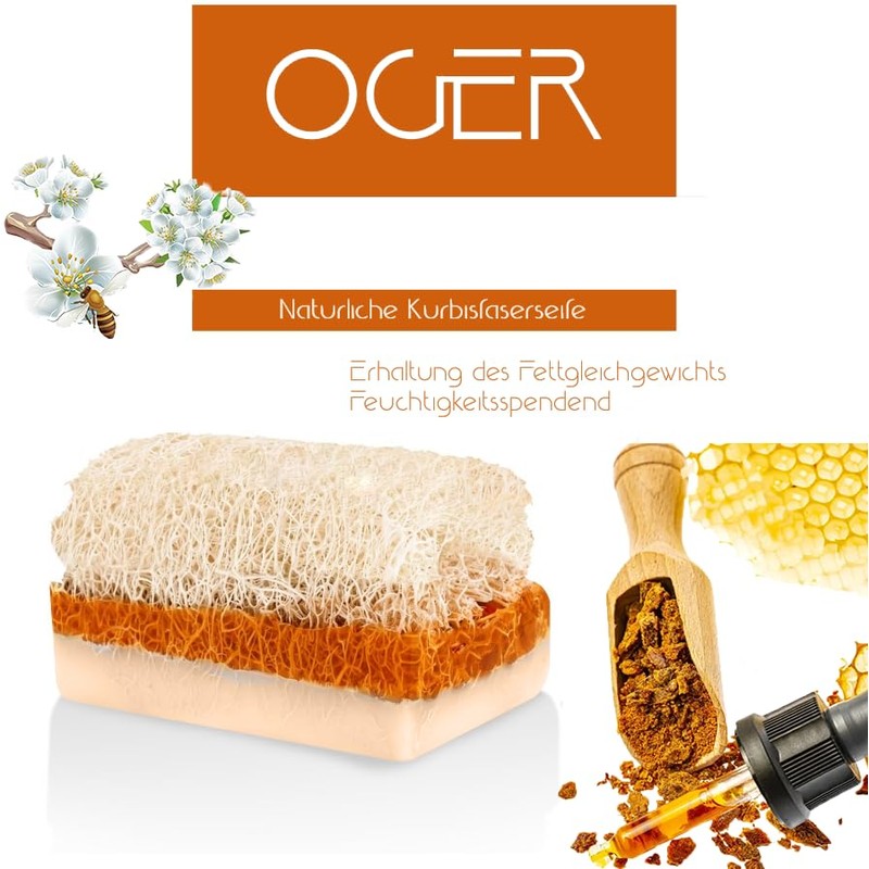 Oger Natural Pumpkin Fibre Soap 110 g - Propolis Extract