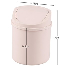 Xyskin Small Desktop Trash Bin, Mini Waste Bin with Llid, Plastic Dustbin Trash Can Wastebasket, Pink