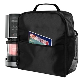 Linkidea Ice Cream Mixer Dust Cover, Portable Blender Cover with Hand Strap, Firm Mixer Cover with Compartment, Compatible with Ninja NC301, NC501, NC501C, NC100, NC701 (Black)