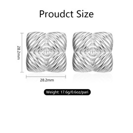 FFWTPY Women's Earrings Hypoallergenic Square Stainless Steel Earrings Trendy Commuting Gift for Women, Stainless Steel