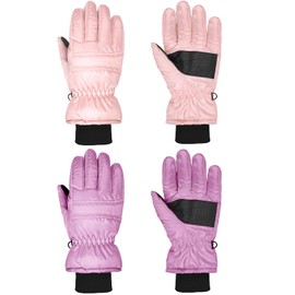 Geyoga 2 pares de manoplas de nieve gruesas unisex impermeables, guantes de esquí de invierno cálidos y cómodos para niños