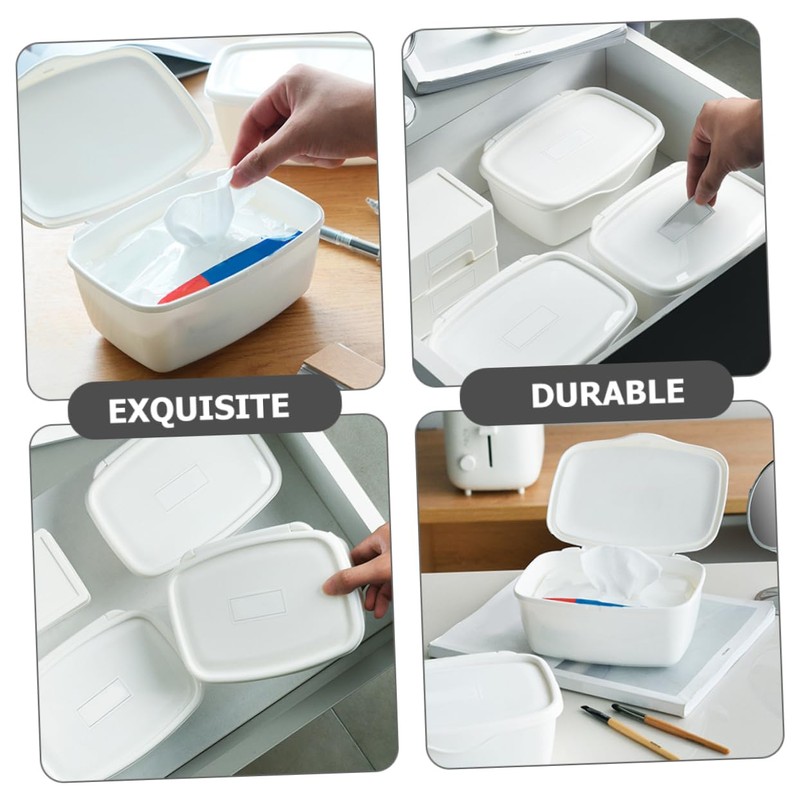 FONDOTIN Wet Wipes Storage Box with Lid Tissue Holder Case