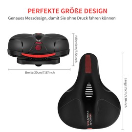 OSIGEI Bicycle Saddle Comfortable Soft Memory Foam Bicycle Saddle Ergonomic Bicycle Accessories Wide Bicycle Saddle for City Riding, City MTB Bicycle Seat with Tool (RED)