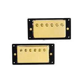 Metallor Humbucker Double Coil Pickups Neck and Bridge Pickup Compatible with LP Style Electric Guitar Parts Replacement Gold.