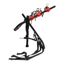 Xuthusman Foldable 3-Bike Car Bicycle Rack, Vehicle Trunk Mount Bike Rack, Bicycle Carrier Holder for Most Cars SUV Sedan Hatchback Minivan Black+Red
