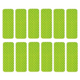 12PCS Safety Reflective Stickers Waterproof Driveway Reflectors Tape Warning Reflective Stickers Night Visibility Stickers for Vehicle, Bicycles, Motorcycles (Green)
