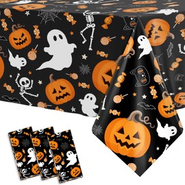 3Pack Halloween Tablecloth 54 x 108 Inch Black Halloween Table Cloth