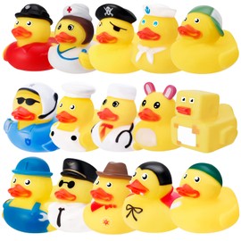 Pinenuts Rubber Ducks Bath Toy, 15 Pcs Novelty Bath Ducks Mini Float Duck Squeaky Bath Duckies Cute Bath Duck Toys Ducking Baby Bath Toys Car Decoration Party Supplies
