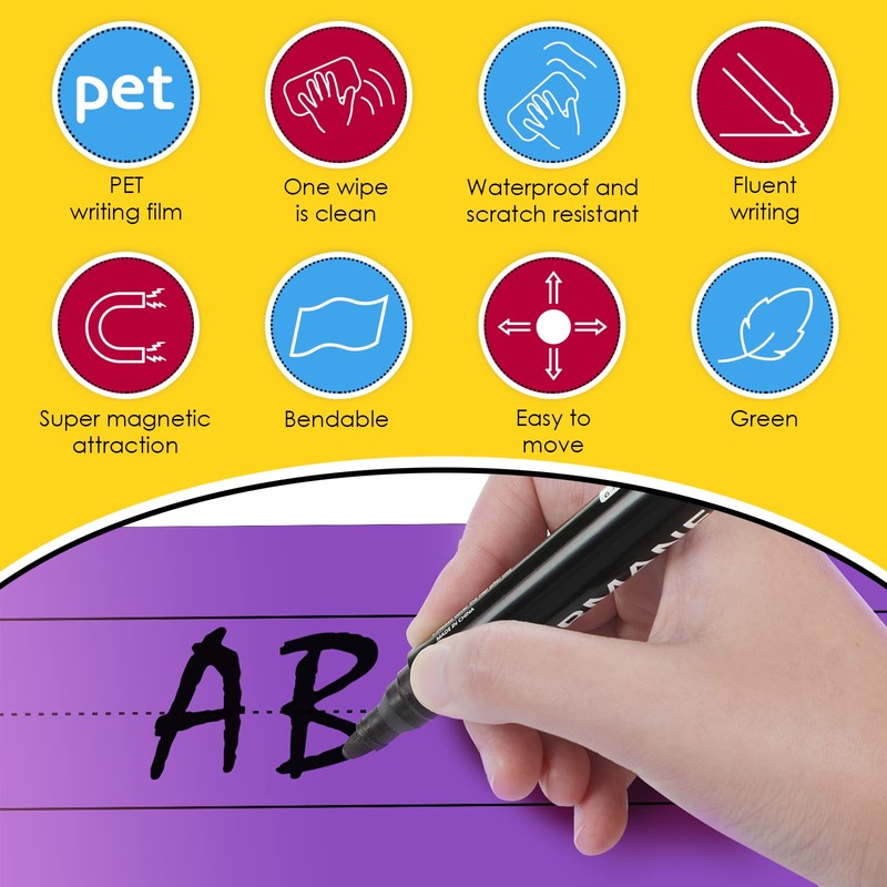 Spakon 20 Pcs Magnetic Sentence Strips for Teacher 12x3 Inch