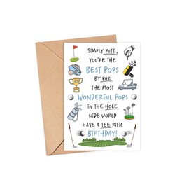 TunlaStore Greeting Card - Simply Putt You Are The Best Pops - Golf Birthday Card - Unisex-Adults