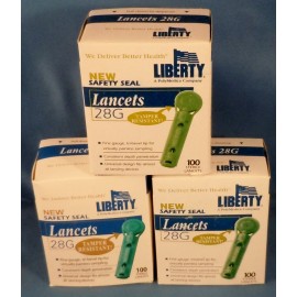 Liberty LANCETS! - LOT OF 3 LIBERTY 28G Safety Seal Lot of 3 Boxes of 100 (300 total)