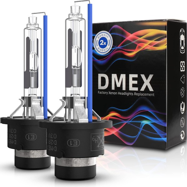 DMEX D2R 35W 6000K Cold White Xenon HID Headlight Bulbs 85126UB 66250 85126WX Replacement - 2pcs
