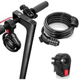 NDakter Bike Lock Cable, Scooter Lock, Bicycle Locks Heavy Duty Anti Theft, 4 Feet Coiled Secure Resettable Combination Lock with Mounting Bracket, 1/2 inch Diameter