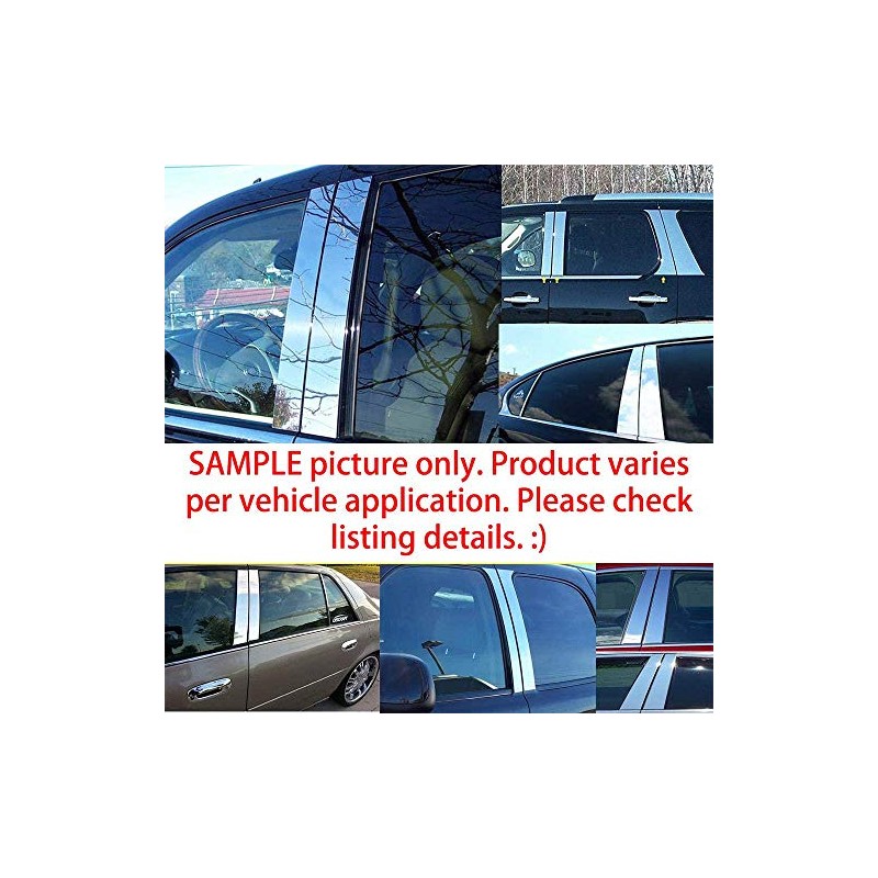 Overun Polished Stainless Steel Center Door Pillar Post Trim Set