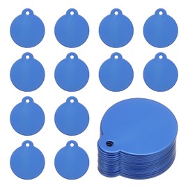 PATIKIL Metal Engraving Blank Tags, 26Pcs 1.3" Round Aluminum Stamping Blank Tags Round Metal DIY Tag with Hole for Engraving Jewelry Bracelet Necklace Craft Making, Blue