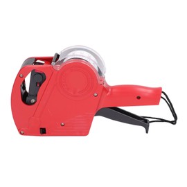 Manual Labelling Machine, Red 8-Digit Price Gun Kit, Manual Labelling Machine, Price Gun Tool with Replacement Ink, Price Marking Labels (Red)