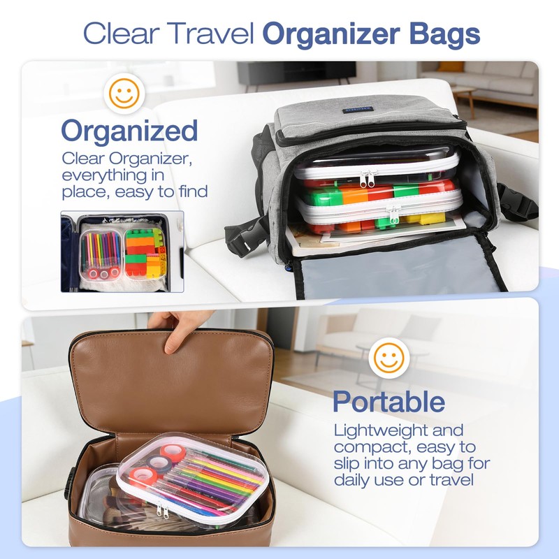 HQAUT Clear Hard Shell Zipper Case, 4 Pack Diaper Bag